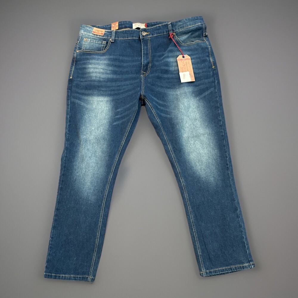 Hudson & Barrow NYC Denim Blue Jeans Men 44x30 Slim Stretch Logo 5 Pockets NEW